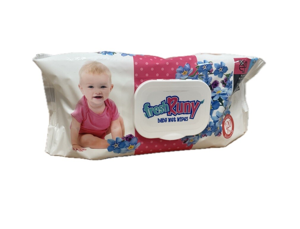 Fulya Dětské vlhčené ubrousky Freshruny s klipem, 120 ks