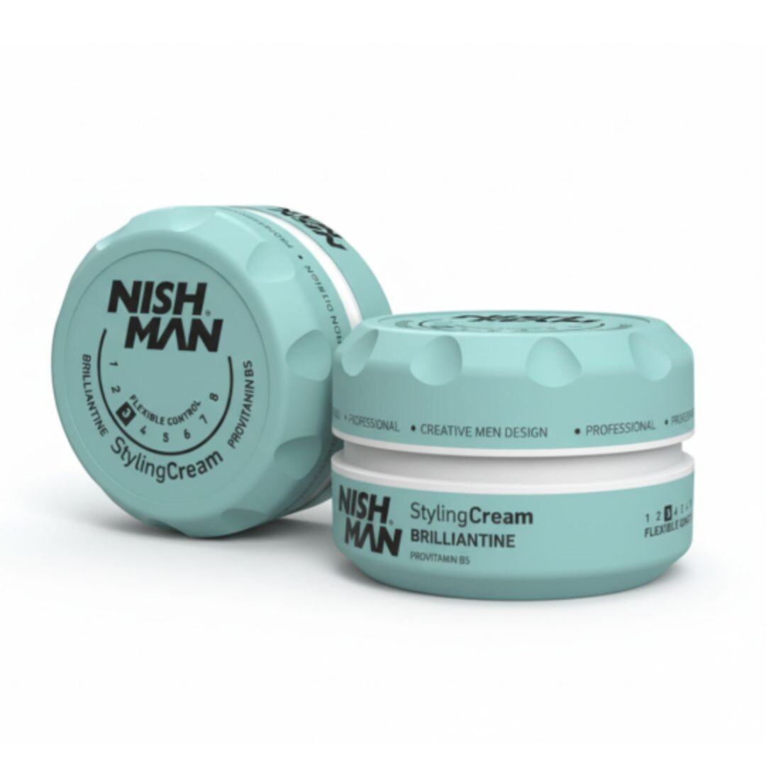 Nishman Hair Styling Cream Brilliantine - lesklý krém na vlasy s flexibilní fixací, 150ml