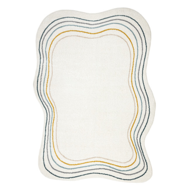 Koberec FUSION Shape 5707 bílý / tmavě zelený