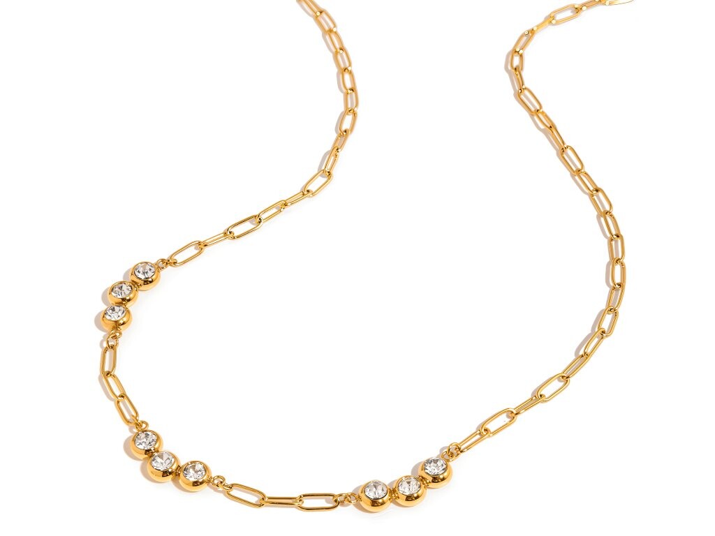 ELENYS Sparkle Line – pozlacený náhrdelník 18K žluté zlato Délka: 40+5 cm / max. 45 cm