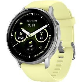 GARMIN Venu 4 stříbrný / Citron silikonový řemínek 45 mm