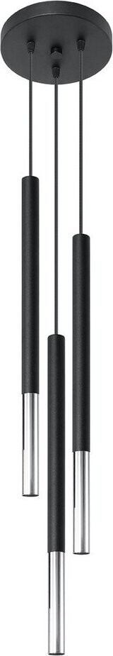 Černé/ve stříbrné barvě kovové závěsné svítidlo ø 20 cm Asarot – Sollux