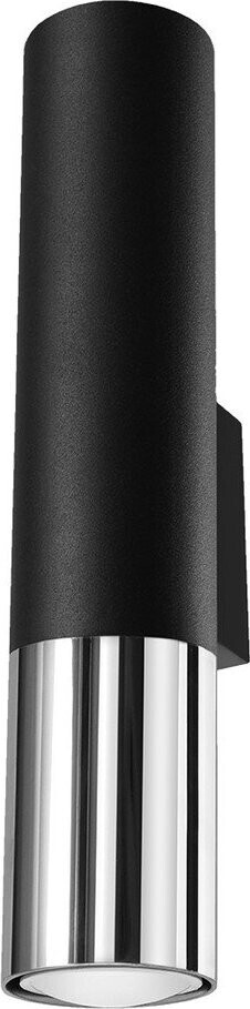 Černé/ve stříbrné barvě kovové nástěnné svítidlo ø 6 cm Longbot – Sollux