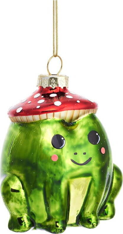 Skleněná ručně vyrobená vánoční ozdoba 7 cm Frog – Sass & Belle