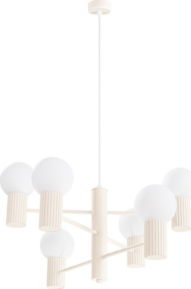 Krémové závěsné svítidlo se skleněným stínidlem Orbital – Sollux