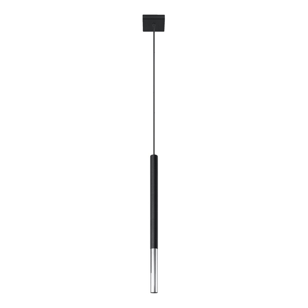 Černé/ve stříbrné barvě kovové závěsné svítidlo Asarot – Sollux