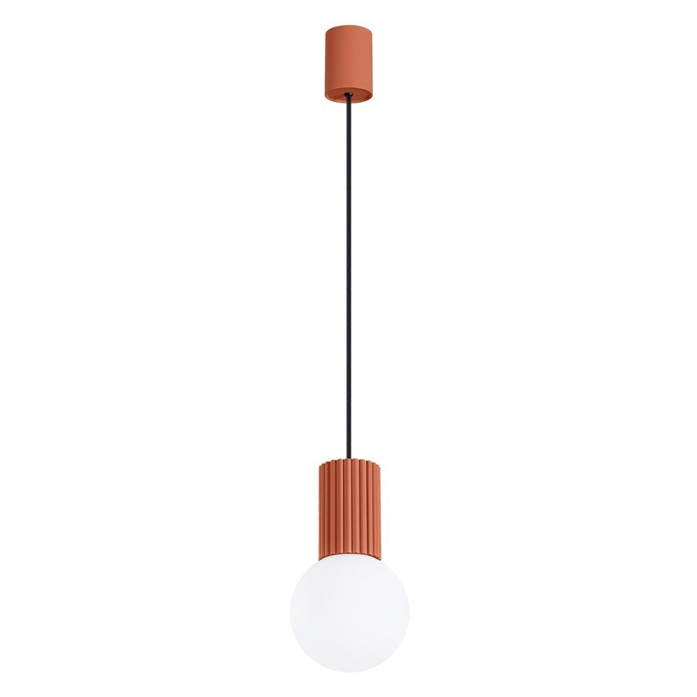 Oranžové závěsné svítidlo se skleněným stínidlem ø 12 cm Orbital – Sollux