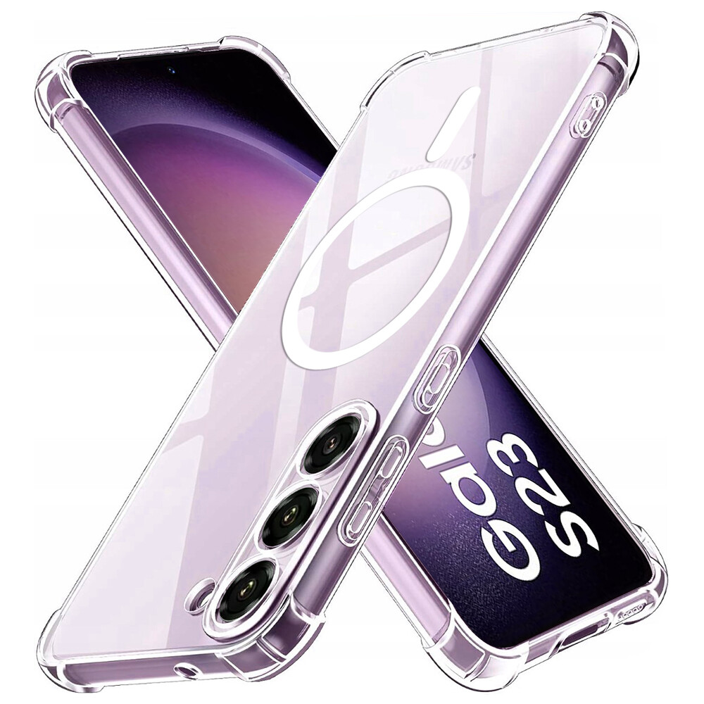 Techsuit – nárazuvzdorný průhledný silikonový MagSafe – Samsung Galaxy S23 – průhledný
