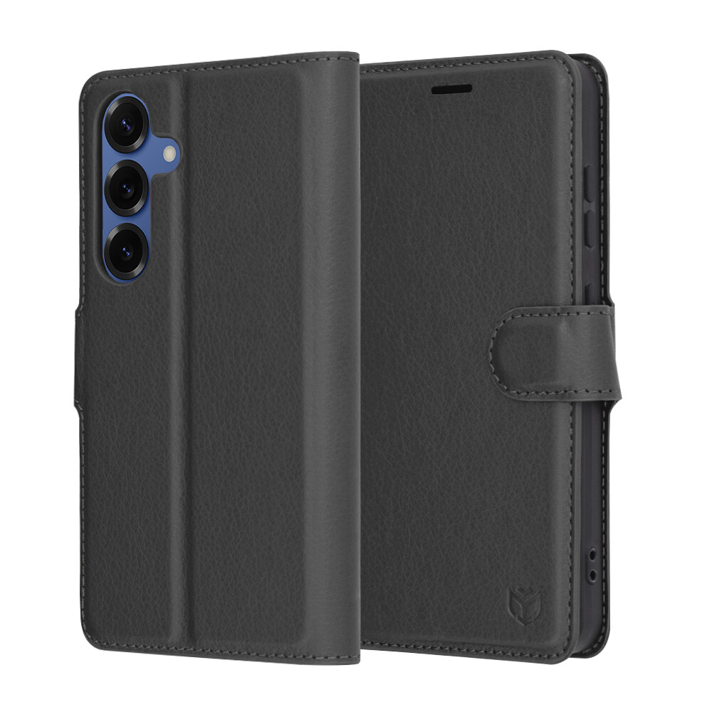 Techsuit – kožené pouzdro – Samsung Galaxy S25 – černé