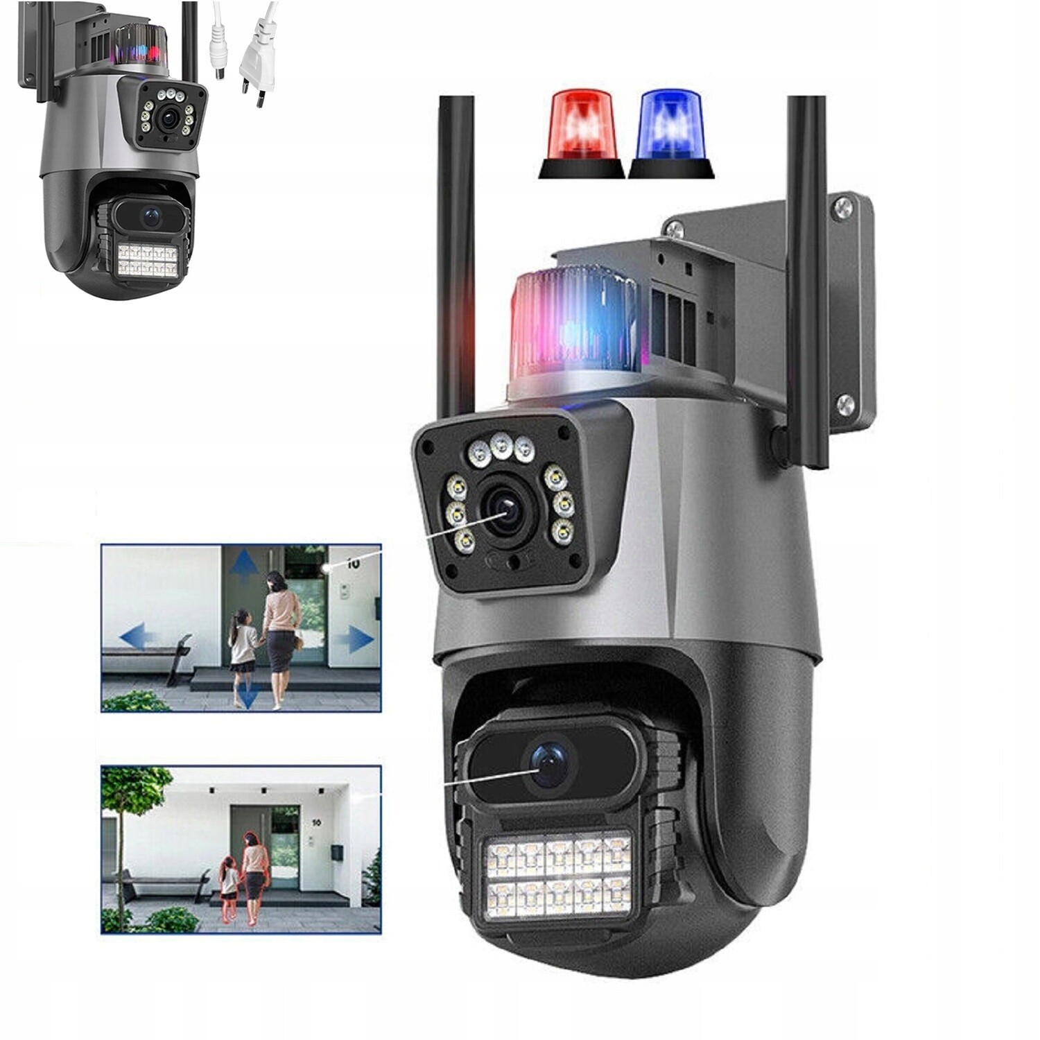 1080P 3MP Ip kamera Hd Smart Venkovní 360° otočná Duální WiFi Alarm