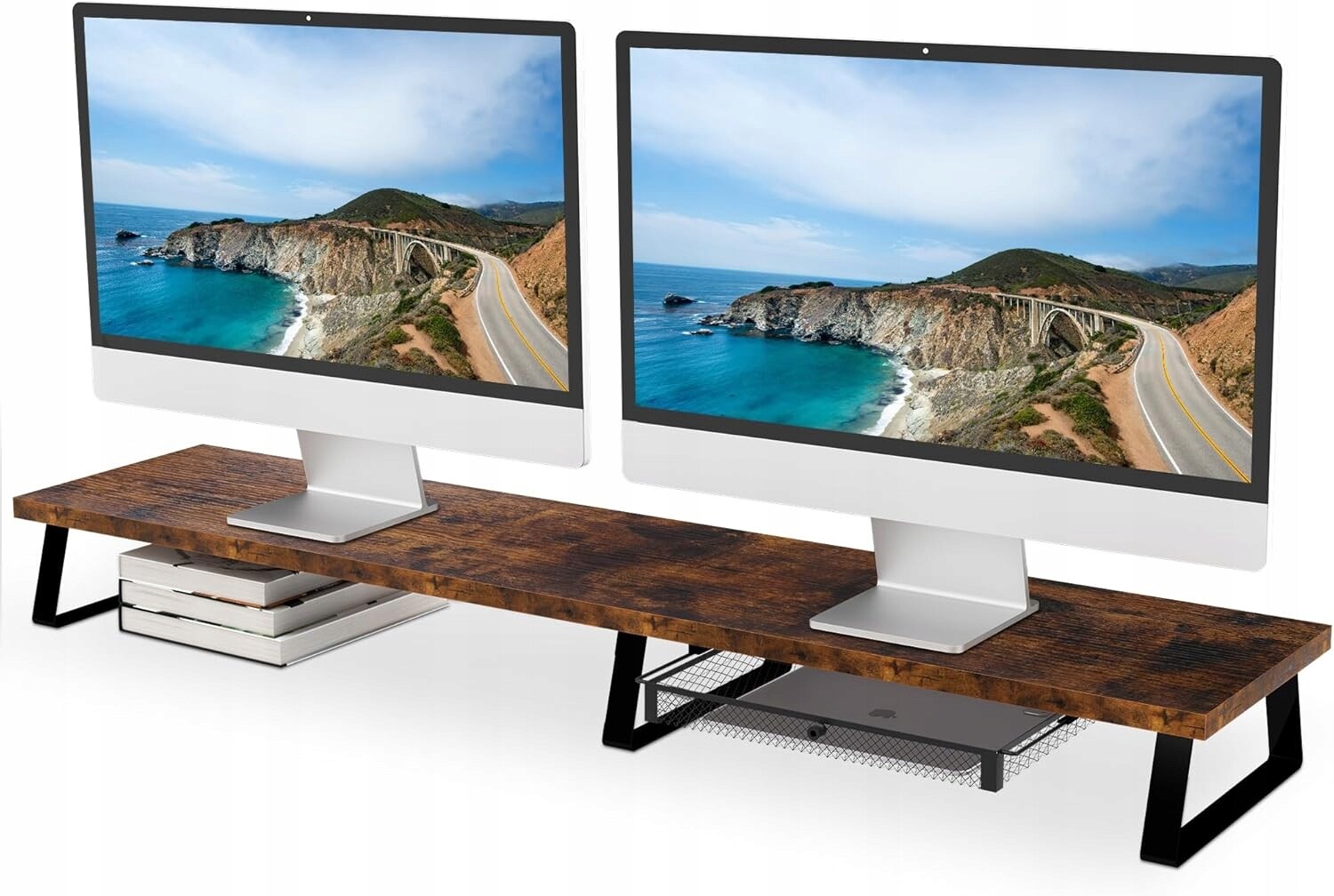 Podstavec pod monitor s zásuvkou, organizér na psací stůl