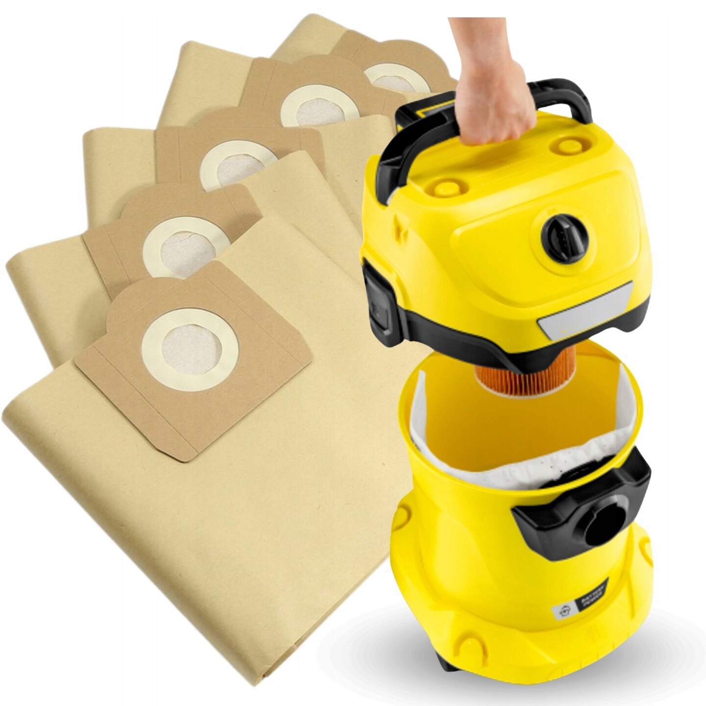 5 x Sáčky Do Vysavače Karcher Náhradní WD3 WD2 Silné Papírové