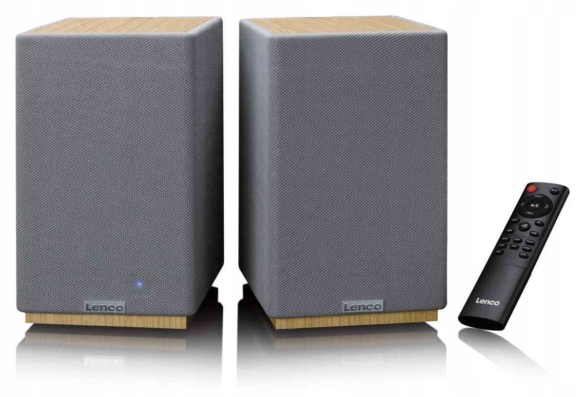 Aktivní stereo HiFi reproduktory s Bluetooth a dálkovým ovládáním Lenco SPB-241WDGY