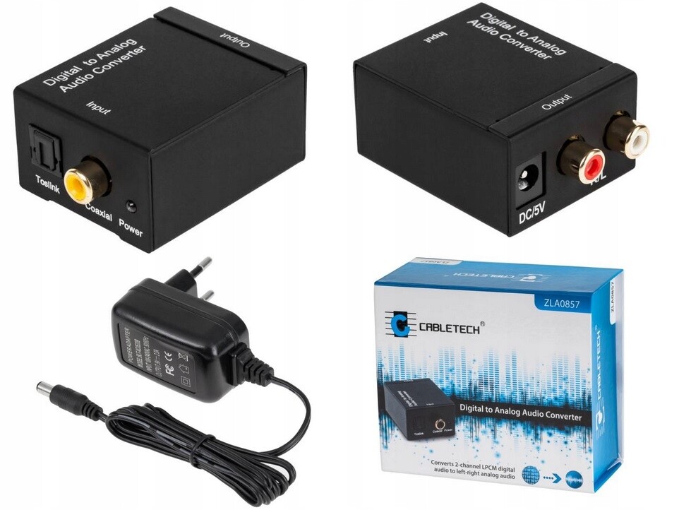 Audio konvertor Cabletech ZLA0857 audio 2xRCA jack 3,5 mm analogově digitální