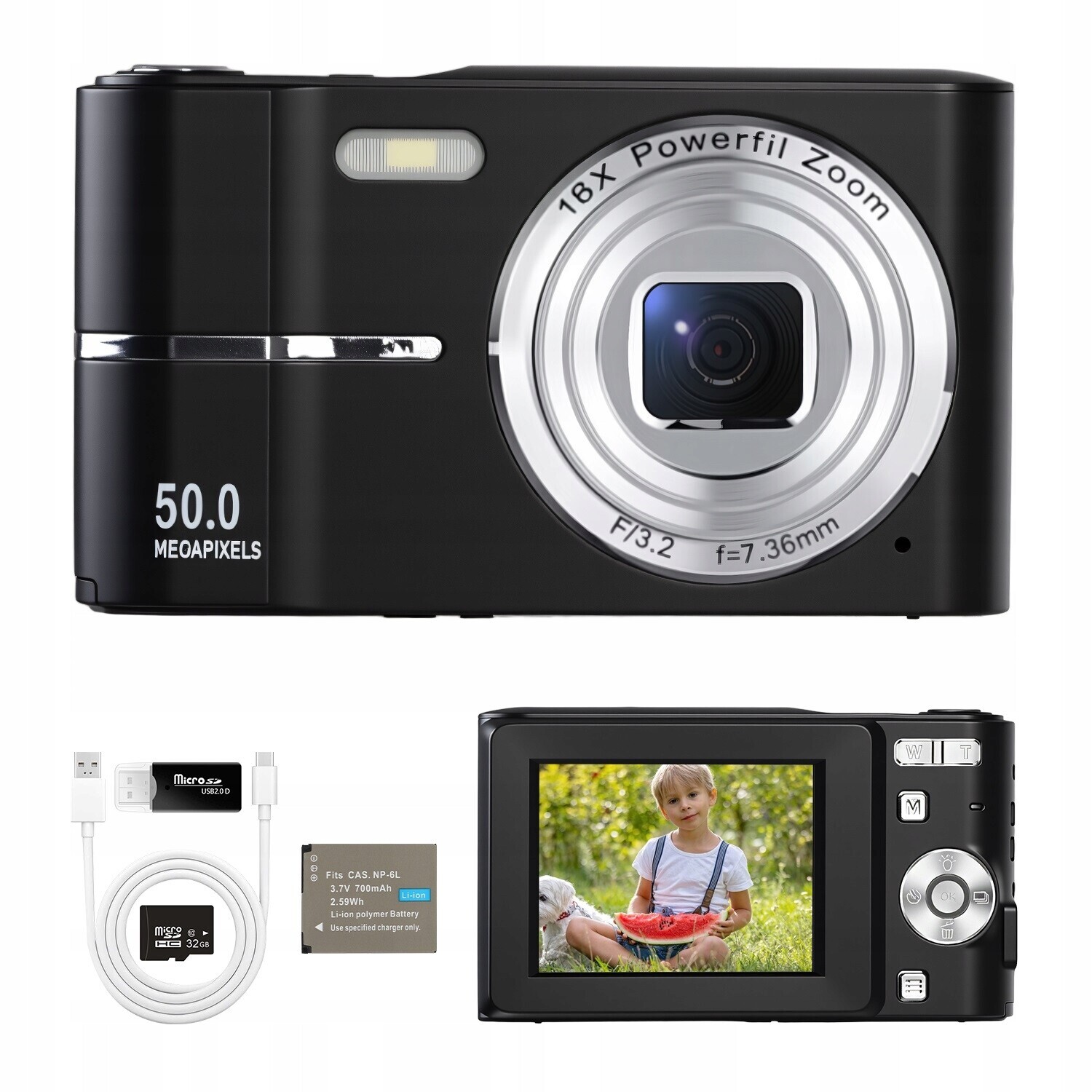 Digitální Fotoaparát S Flash Kartou V Rození 1080P A 16X Rozpoznáváním Obličejů