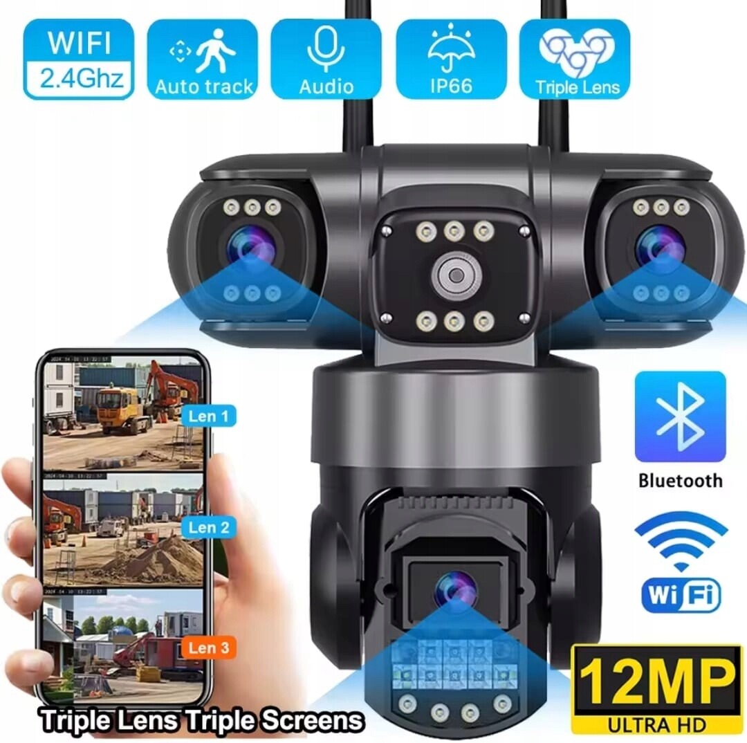 Inteligentní Ip WiFi kamera 12MP FullHD Vision 380 64GB Sd karta Bonus!