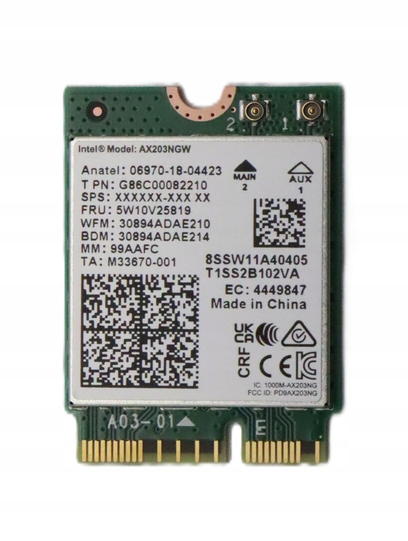 Originální karta Wlan M.2 CNVio Lenovo 5W10V25819 Intel WiFi 6 AX203 BT5.2