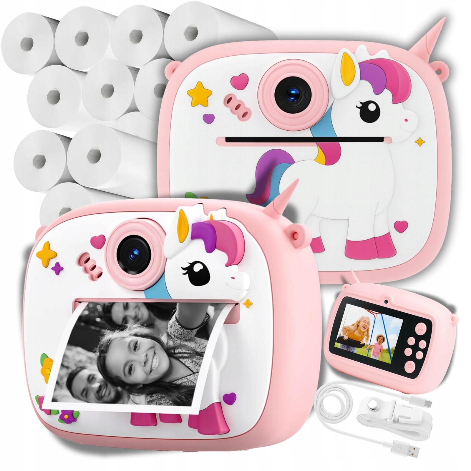 Okamžitý Tiskový Fotoaparát Pro Děti Mini Termotiskárna a 12 Rolí