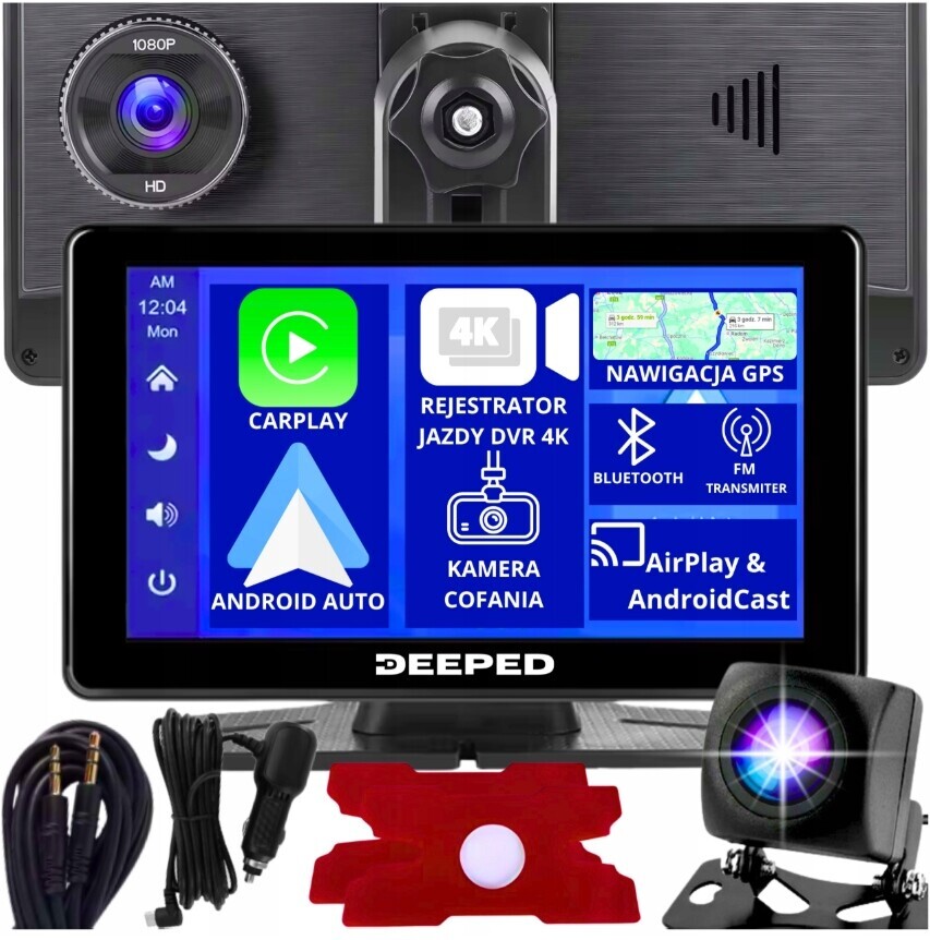 Multimediální stanice do auta Android Auto CarPlay Couvací kamera 7