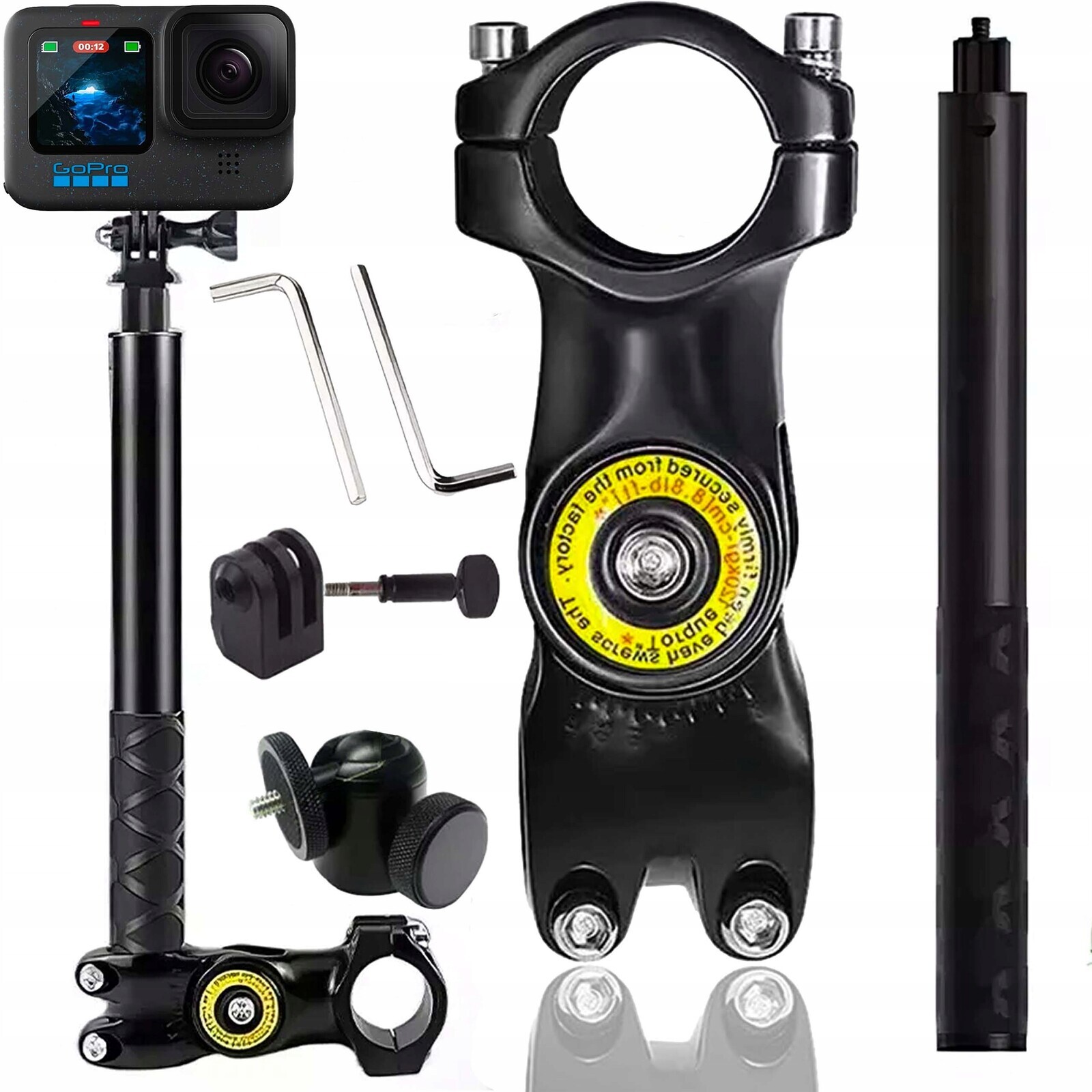 Držák na kolo pro motocykl, hliníkové rameno pro kamery GoPro Dji Action Insta