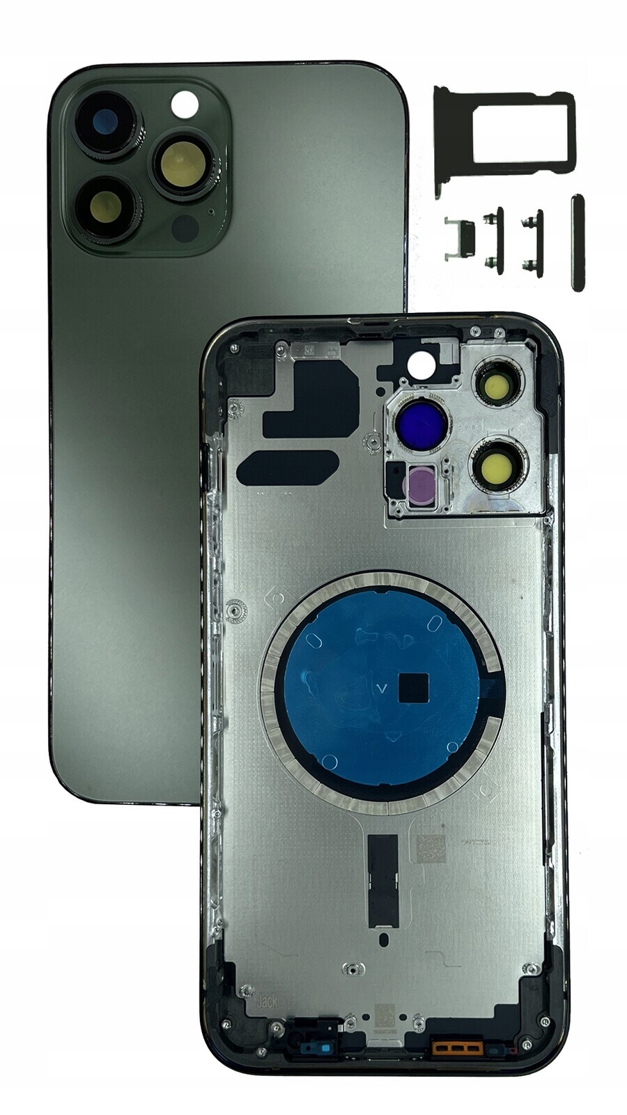 Kompletní pouzdro Zelené pro Apple iPhone 13 Pro, tělo, rámeček, náhrada