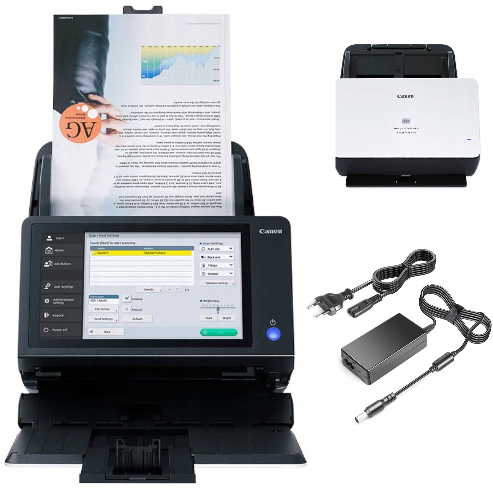 Skener A4 Canon Scanfront 400 Adf Displej