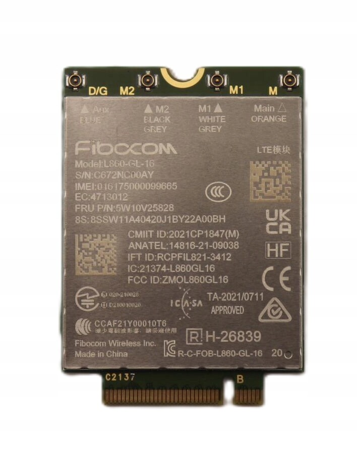 Wwan 4G modem Lenovo 5W10V25861 pro Thinkpad L13, L13 Yoga, L14, L15 gen3/4, P1 g6