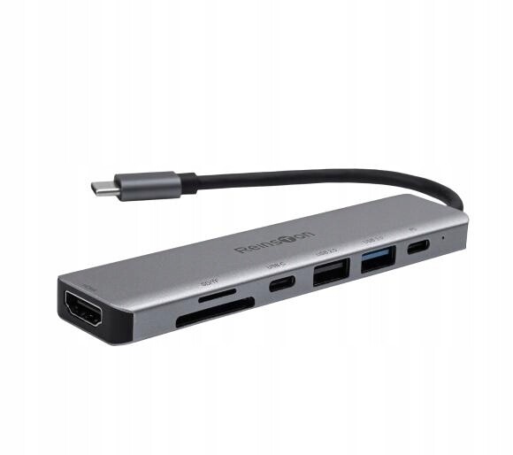 Usb hub Reinston EHUB05 7v1 Hdmi microSD Sd 2x Usb 2x Usb-c