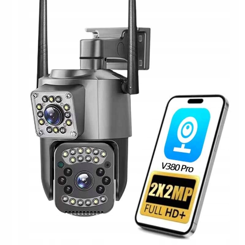 Dvojitá Kamera Wifi Ip Chytrá Venkovní Otočná Qhd 4MP Zoom Ir Aplikace