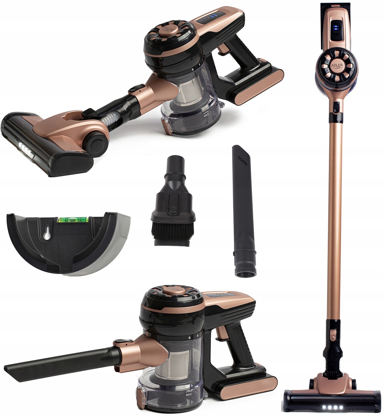 Vysavač vertikální vysavač Adler Ad 7044 Led Turbo Filtr na koberce 250 W