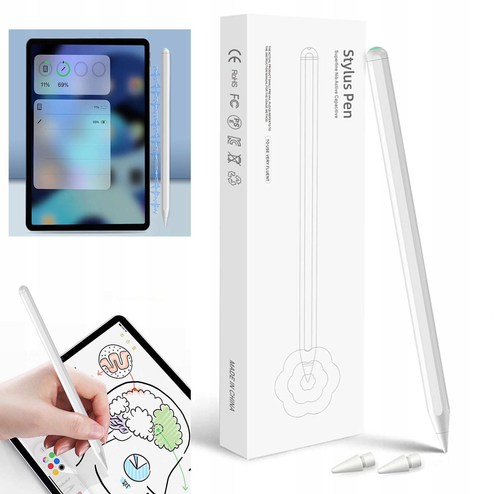 Dotykové Pero Bezdrátové Nabíjení Pro Tablety Ipad Lehký Stylus Pen