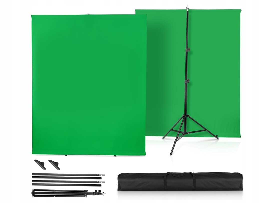 Stativ typ T s nosníkem pro fotografické pozadí zelené pozadí