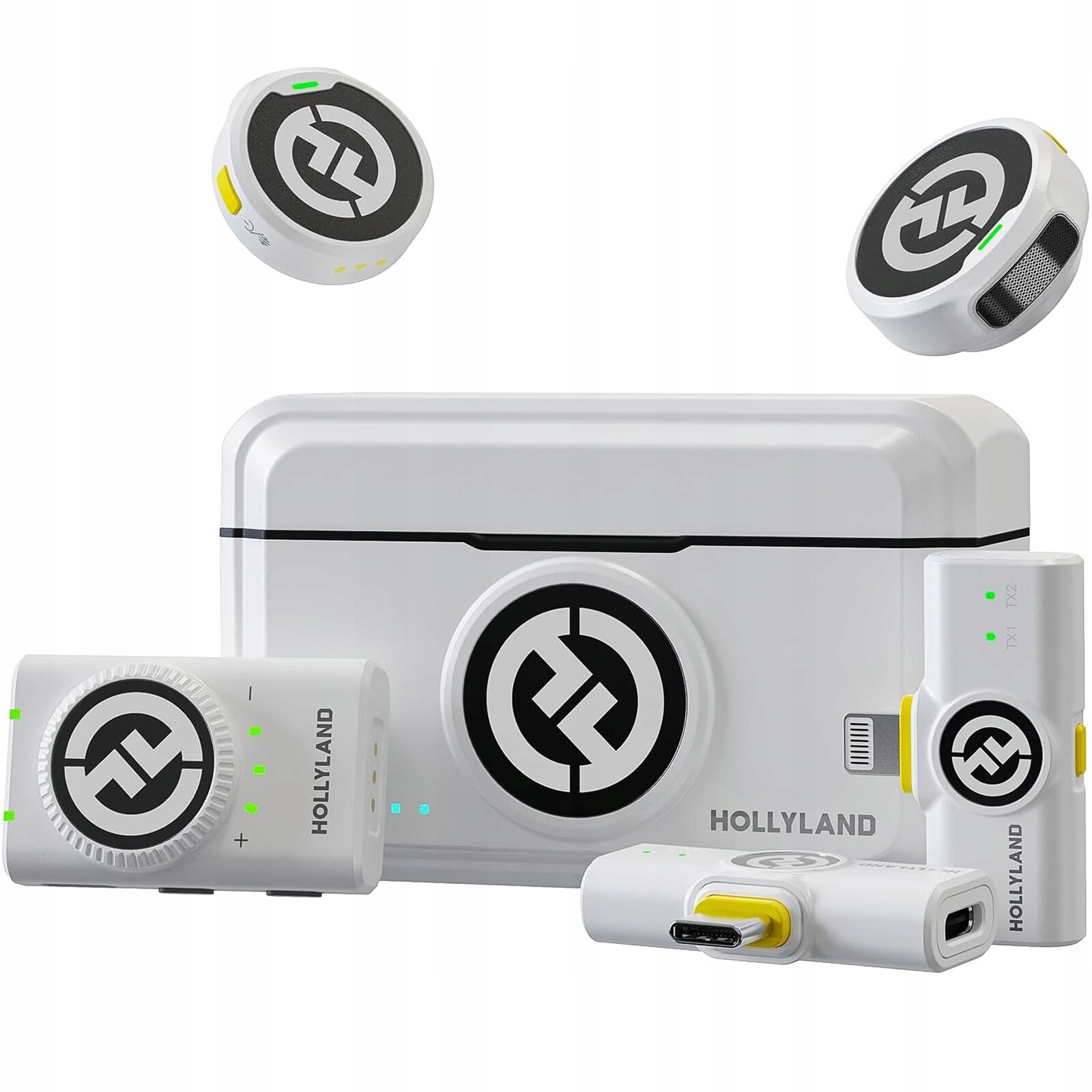 Bezdrátový mikrofon Hollyland Lark M2 Combo 2 TX+3 Rx 48kHz/24-bit bílý