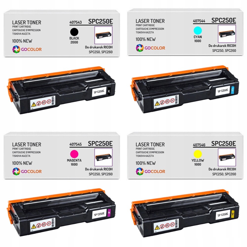4xnový toner SPC250E pro Ricoh SPCC250sf SPCC260DNw