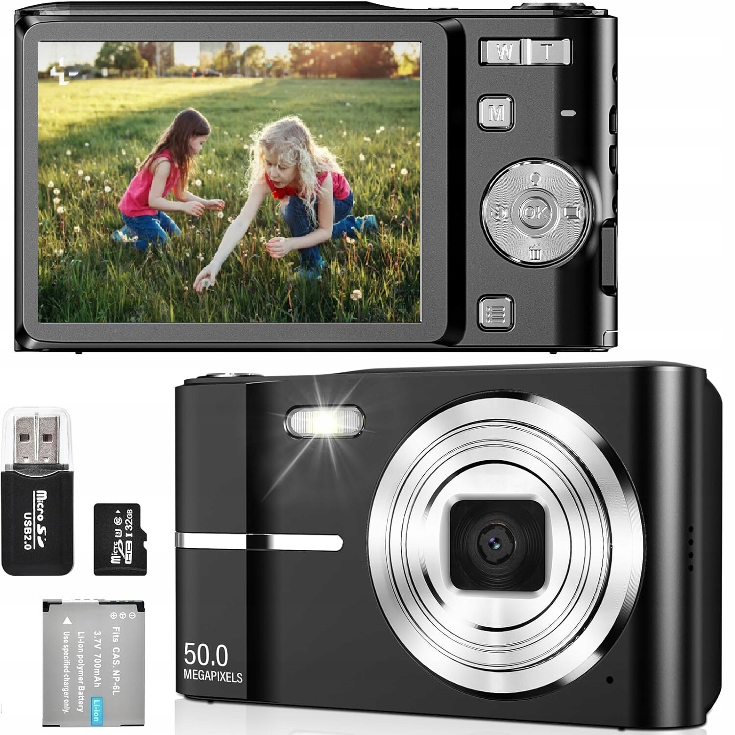 Bezpečná Hd 1080P Digitální Fotoaparát S 16X Rozpoznáváním Obličejů, Taška S Pamětí 32 Gb+