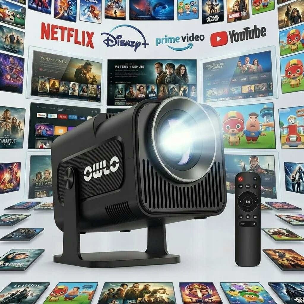 Led projektor Owlo Projektor Netflix Hbo Max Amazon HY320 Pro ultra černý
