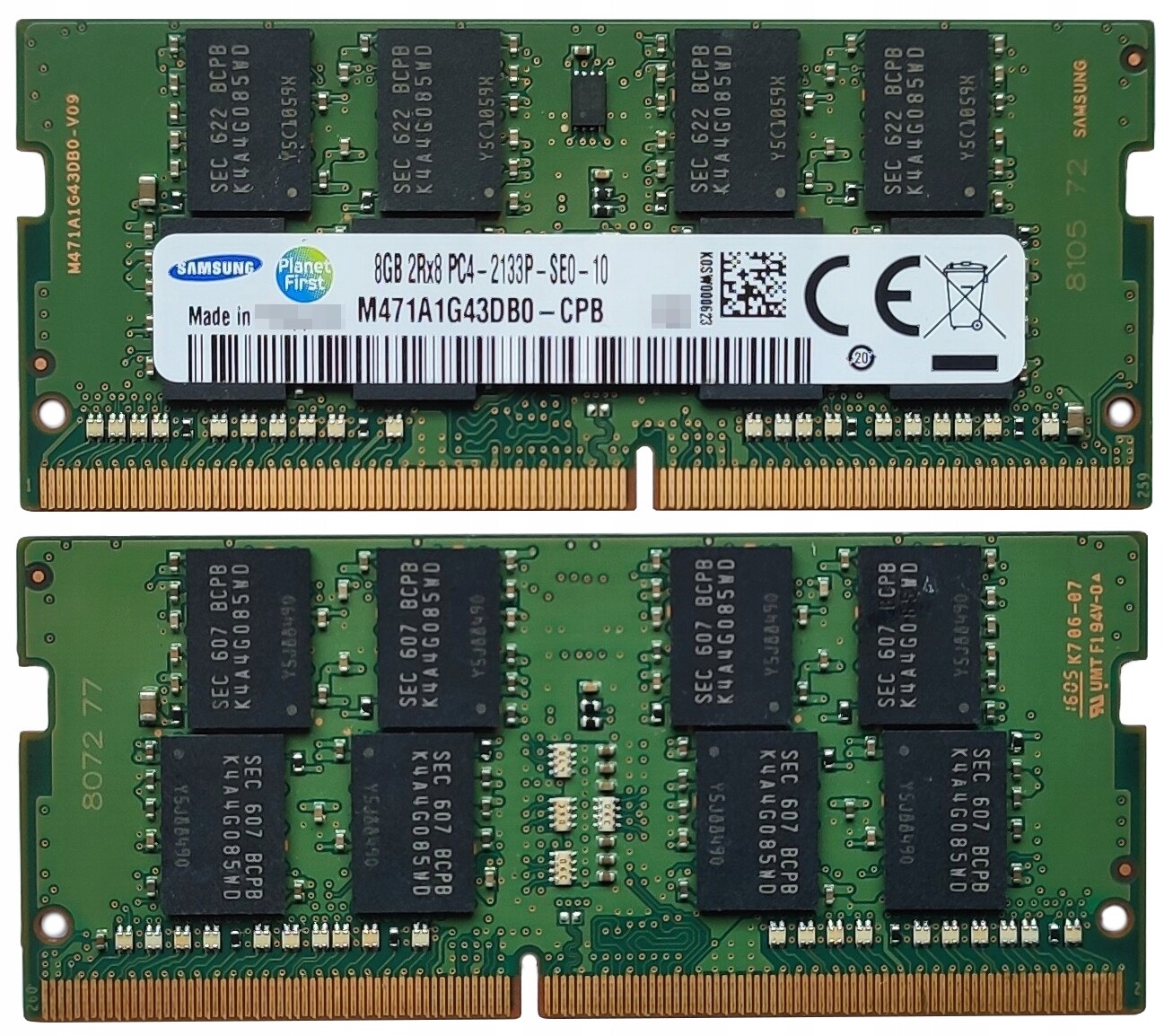 (n) 8GB 1*8GB Samsung 2133MHz 1,2V M471A1G43DB0-CPB