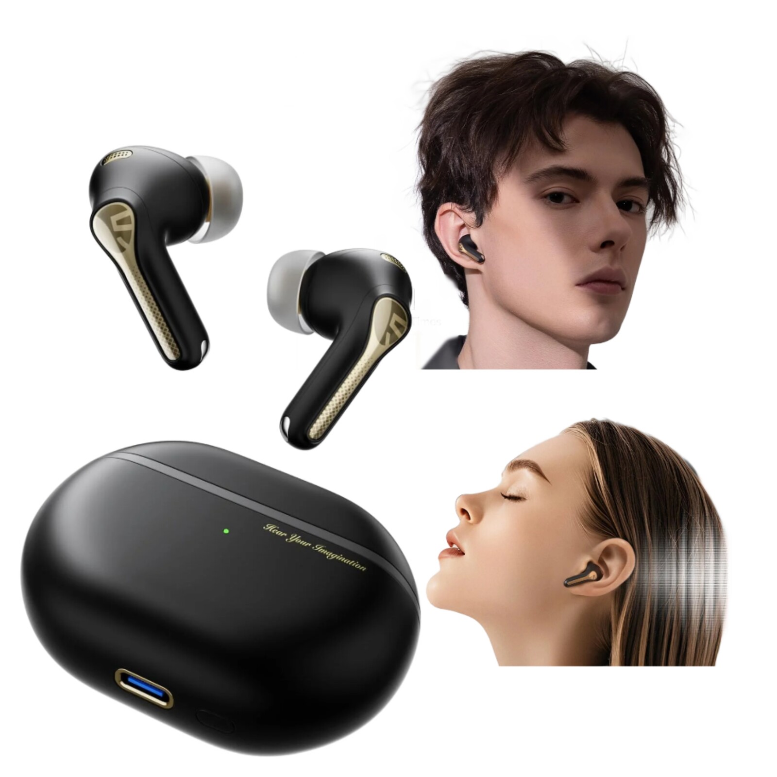 Sluchátka Bezdrátová Anc Ldac HiFi xMEMS 6 Mikrofonů Bluetooth Stereo