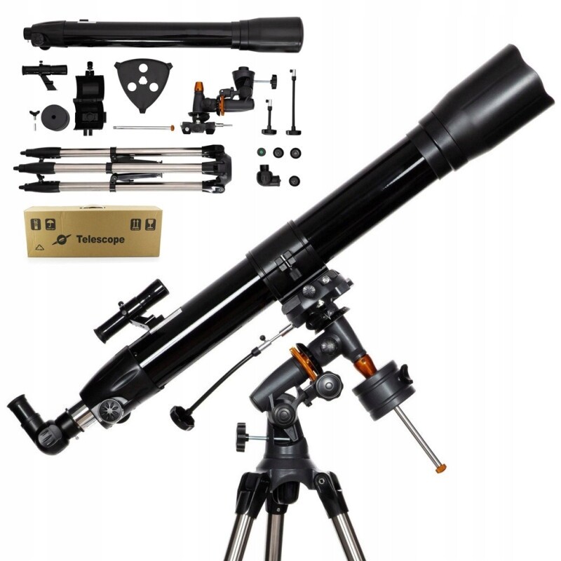 Astronomický Teleskop Dalekohled Skyline 80/900 MM Zoom 675X Příslušenství Sada