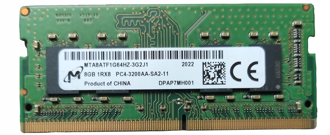 (n) 8GB 1*8GB Micron DDR4 3200MHz 1,2V MTA8ATF1G64HZ-3G2J1