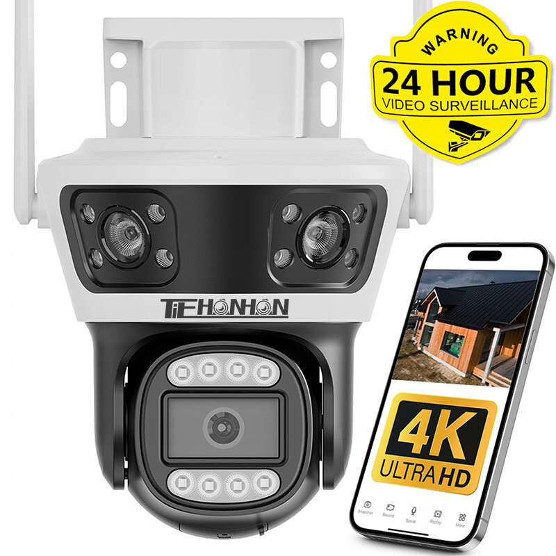 Trojitá Otočná Kamera Wifi Ip Venkovní Kamera 3v1 Qhd 2+2+2MP Sd Karta 64G