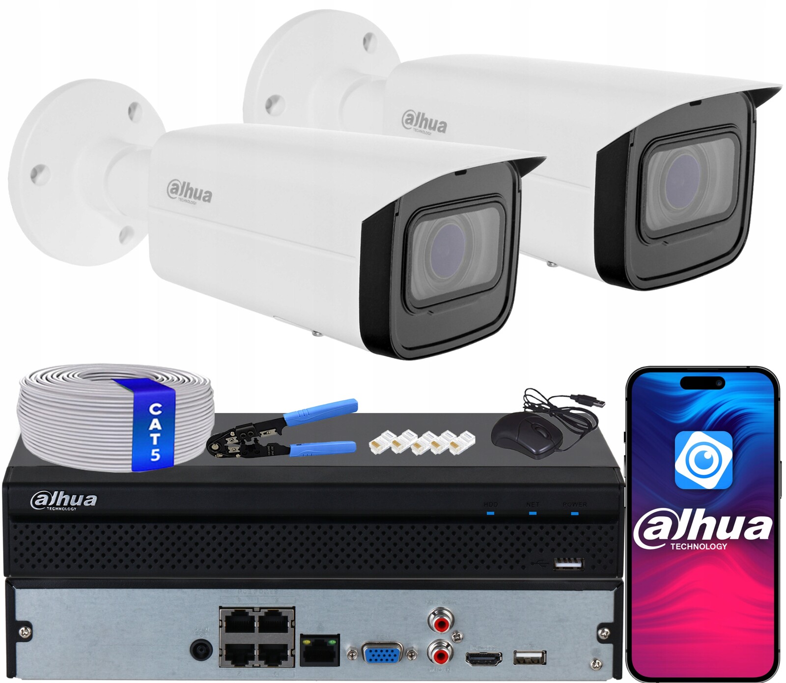 Sada pro monitorování 2x Ip kamera Dahua IPC-HFW1431T-ZS-2812-S4 4Mpx