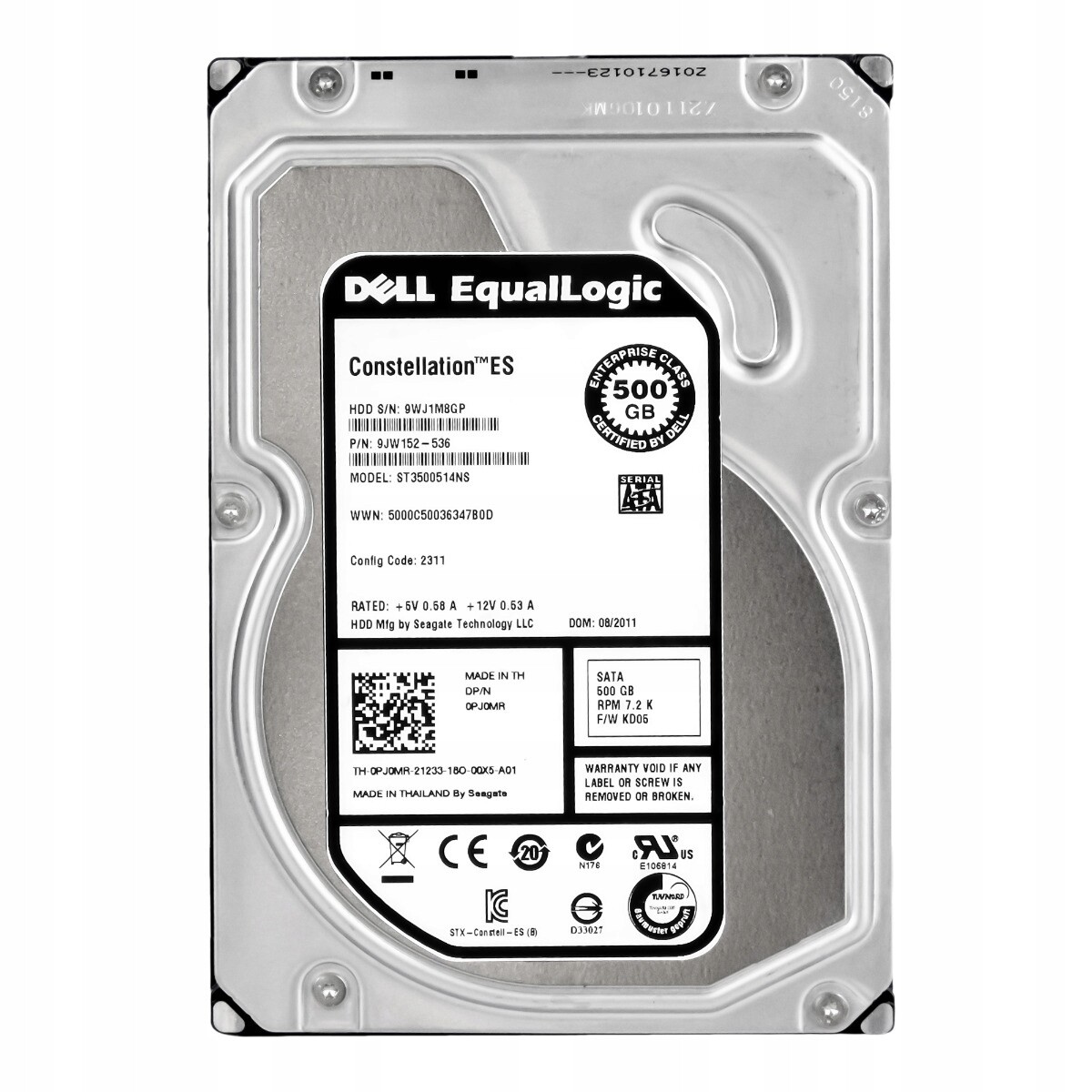 Dell 0PJ0MR 500GB 7.2K 32MB Sata II 3.5'' ST3500514NS