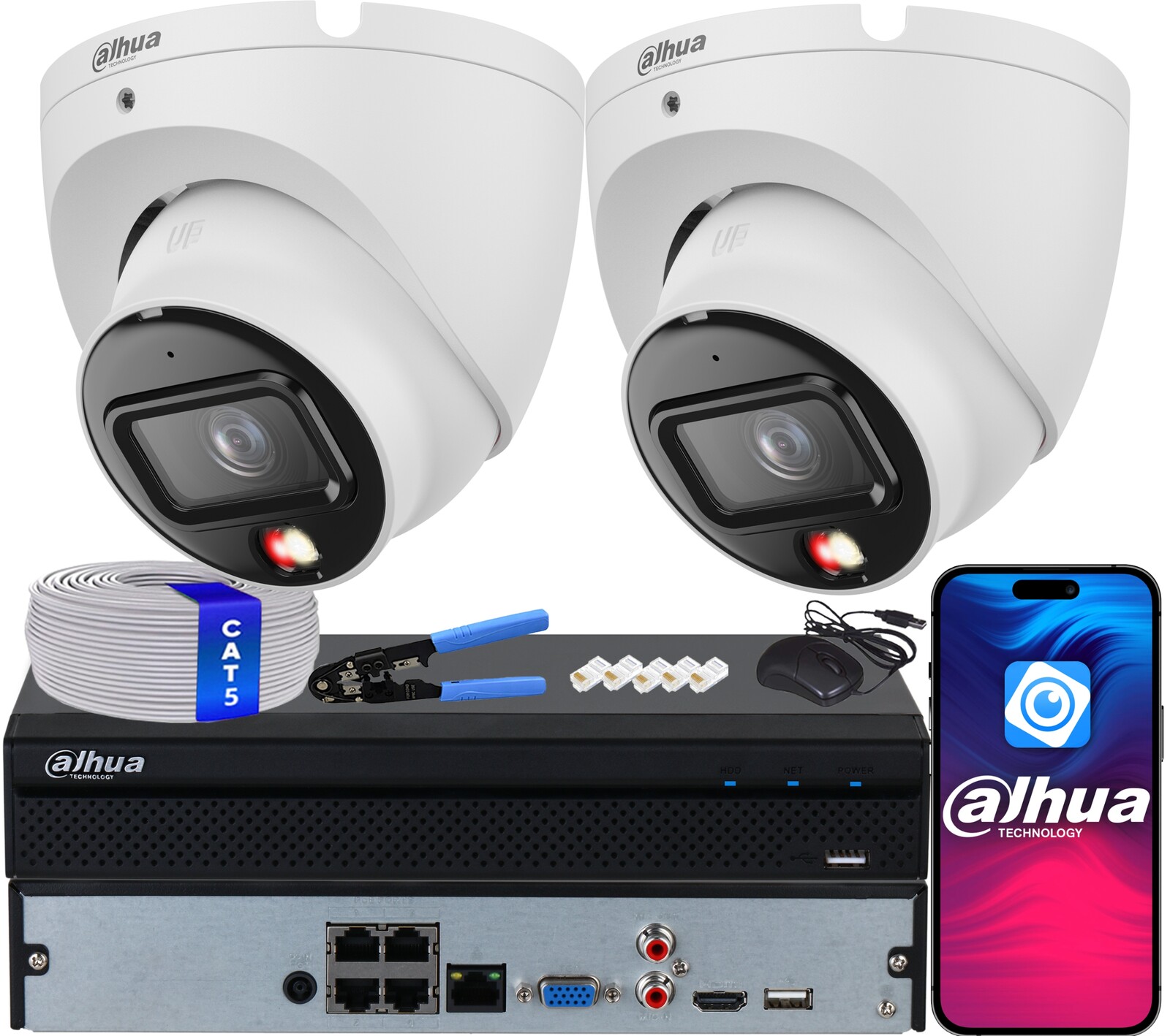 Ip monitorovací sada 2x IPC-HDW1839T-A-IL Smart Dual Light 8.3Mpx 4K Dahua