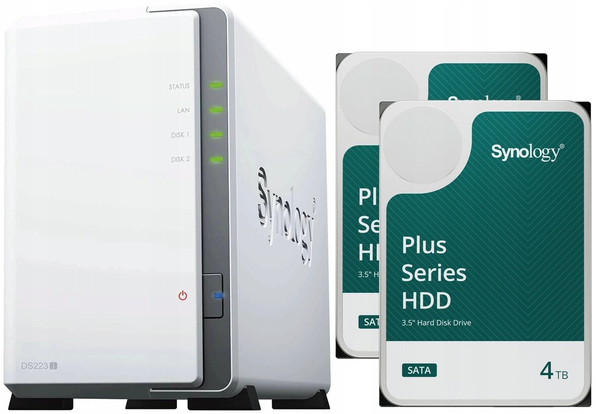 Nas server Synology Diskstation DS223j 8TB (2x4TB) Synology HAT3300-4T