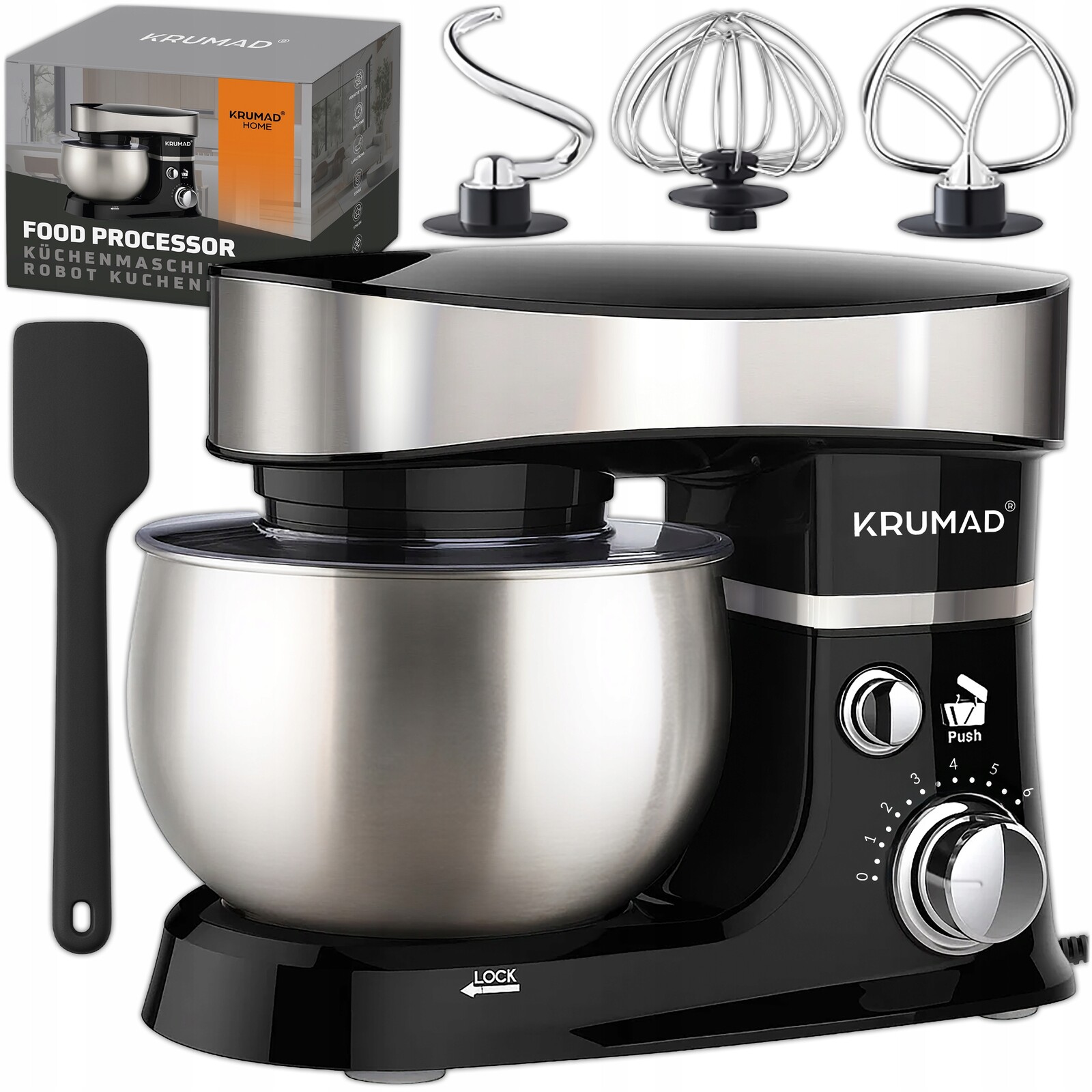 Kuchyňský Robot Planetární Kuchyňské Roboty 2000W Mísa 3L 6 Úrovní Sada