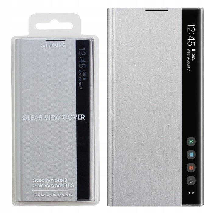 Samsung Galaxy Note 10 Originální Pouzdro S Klopou Clear View Cover, Stříbrné