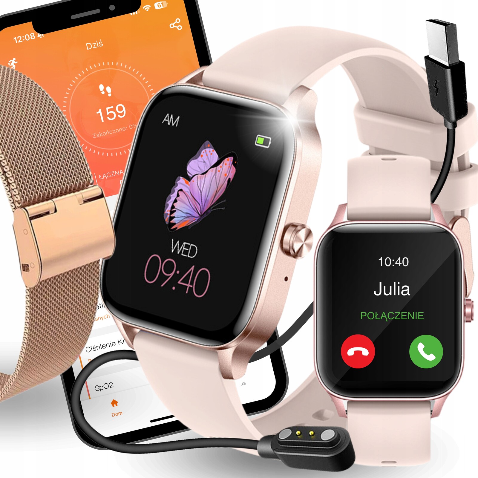 Chytré Hodinky Dámské Hodinky Menu Pl Hovory Voděodolné Elegantní Dárek