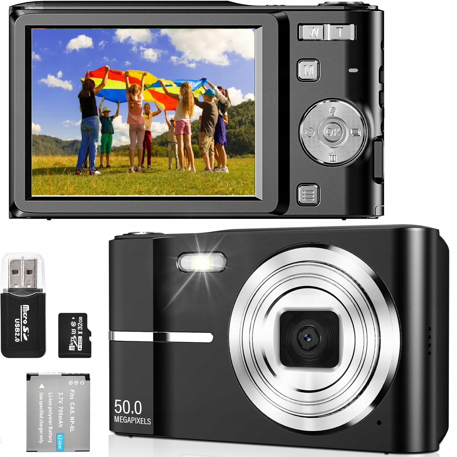 Digitální Fotoaparát S Paměťovou Kartou 1080P S 16X Rozpoznáváním Obličejů