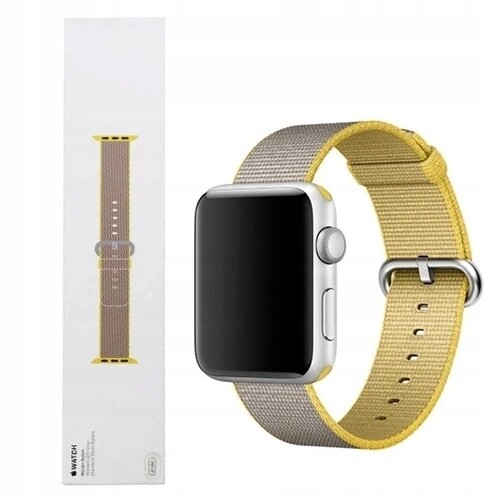 Originální Řemínek Woven Nylon Apple Watch 42 44 45 49 MM Šedo-žlutý